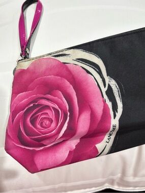 Lancôme Pink Rose Print Wristlet Bag